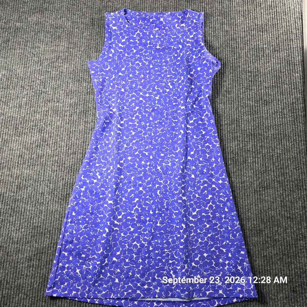 Mahi Gold Womens XS Purple White Floral Sleeveless Shift Dress Stretch Mini